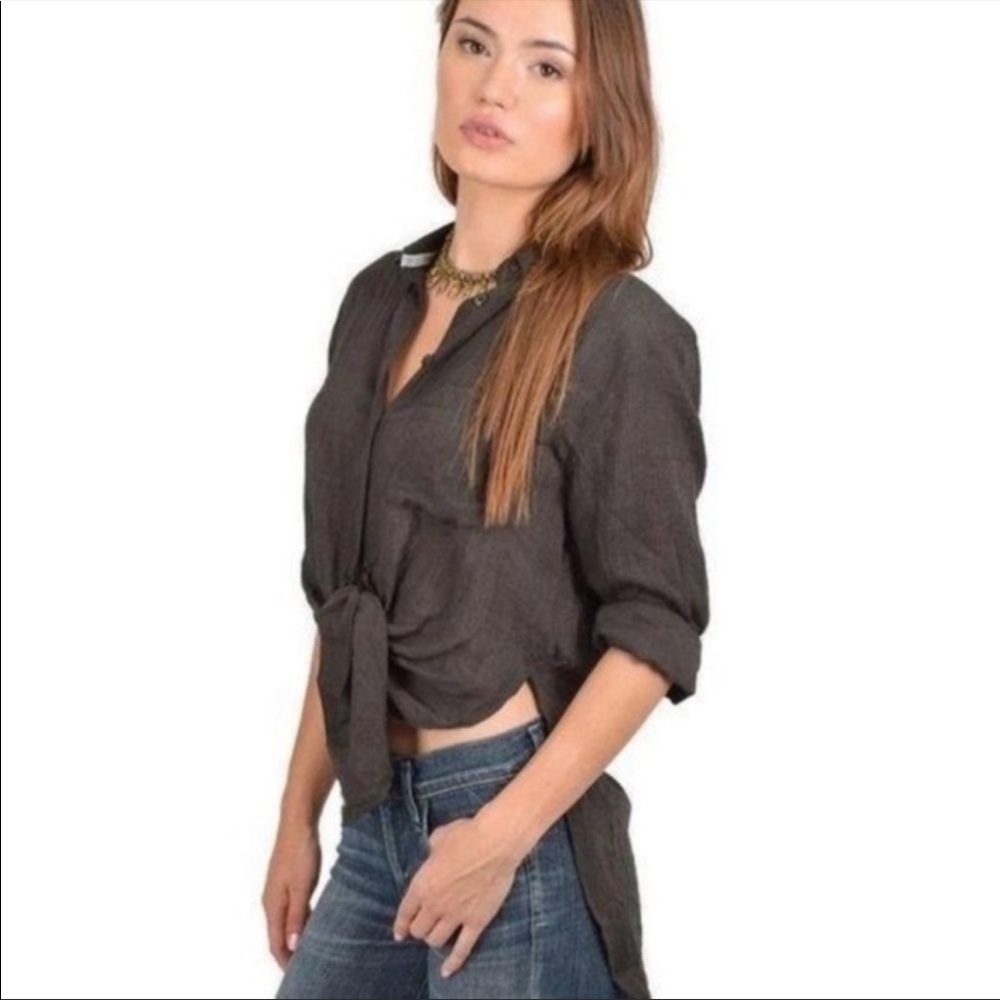 Free People That’s A Wrap Button Down Shirt Size XS